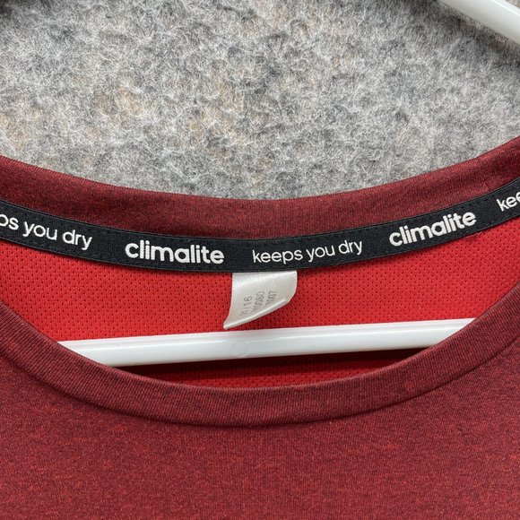 Adidas Shirt Men Large Adult Red Athletic Training Fit Gym Polyester Outdoors - Picture 2 of 12